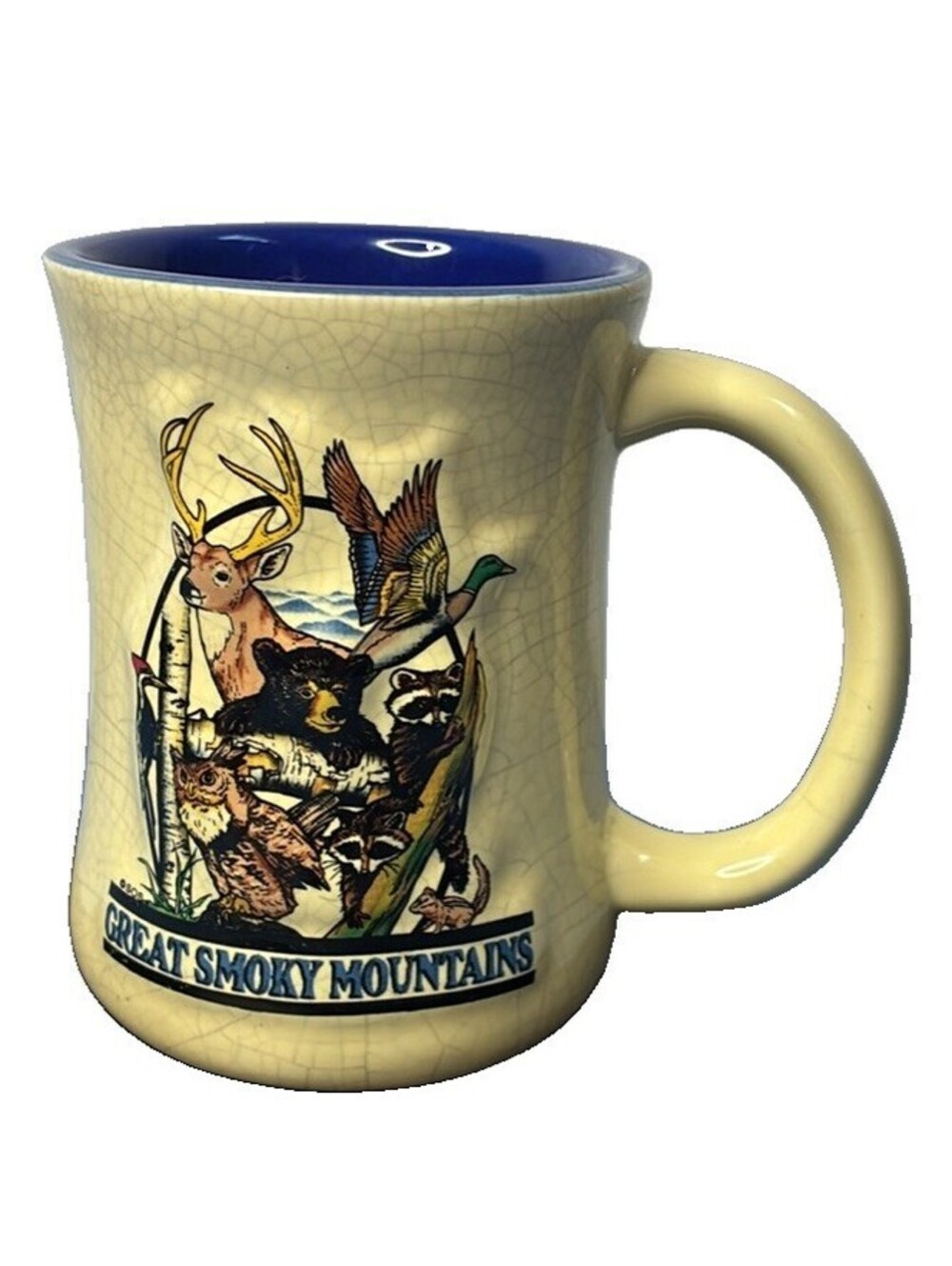 VINTAGE GREAT SMOKEY MOUNTAINS 10 OUNCE CERAMIC SOUVENIR MUG